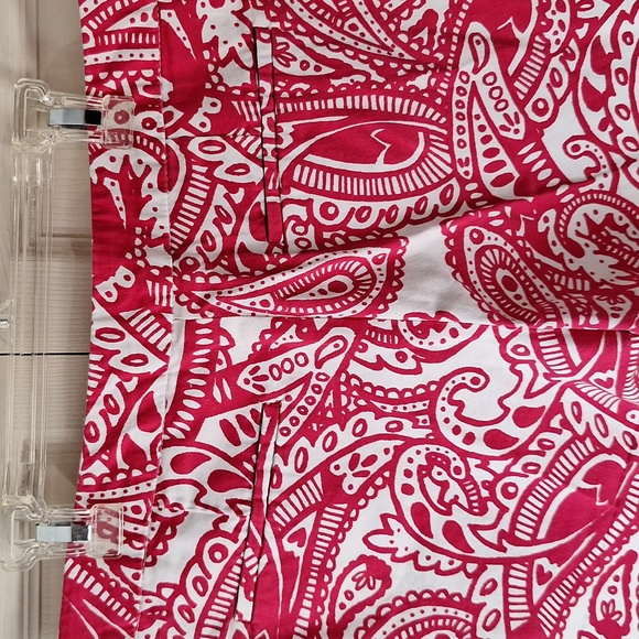 Kenji Anthropologie flat front shorts - size 6 - hot pink/white - Picture 5 of 8